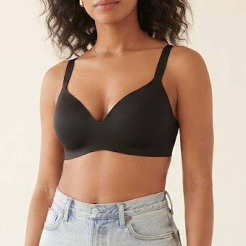 Soma Enbliss Wireless Bra Womens 40DD Black Smooth Padded Adjustable Straps